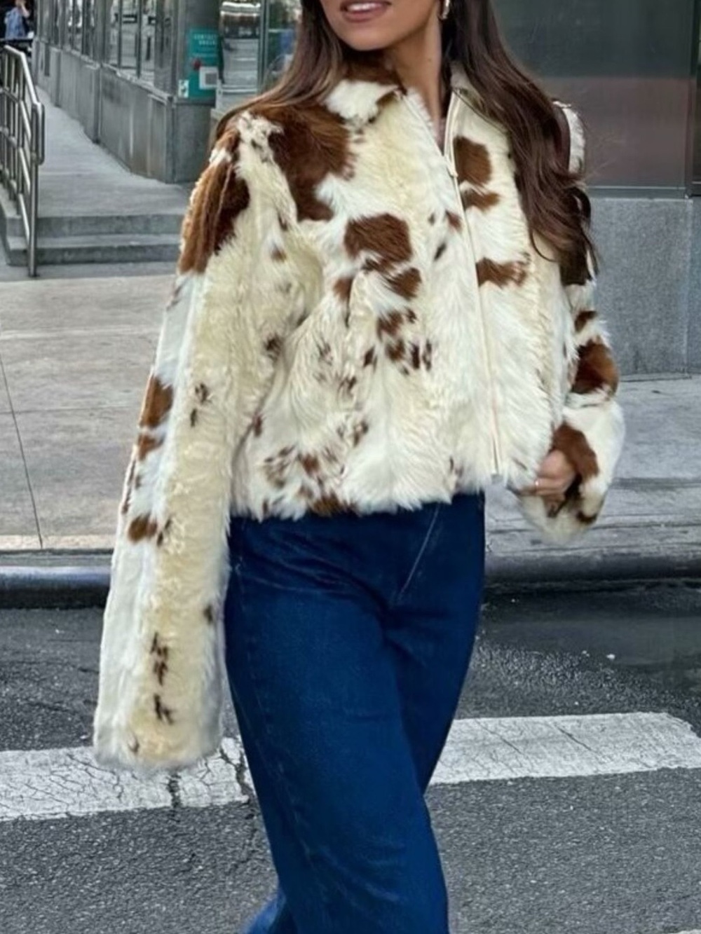 Faux Fur Zip Up Cropped Outerwear - Picture 5 of 14